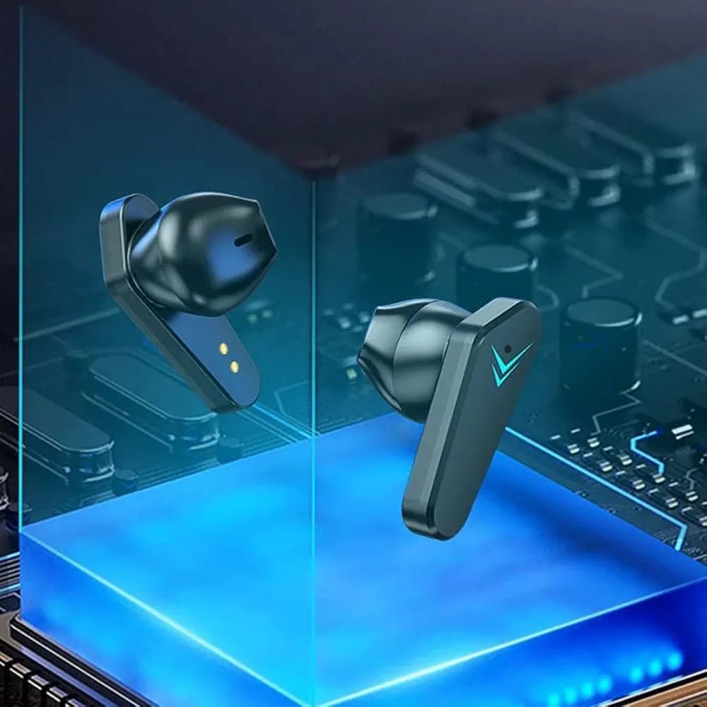 هندزفری بلوتوثی گیمینگ مدل TWS-X15 مجهز به سیستم کاهش نویز و دارای حالت Game،پشتیبانی از فناوری TWS،دارای نورپردازی زیبا