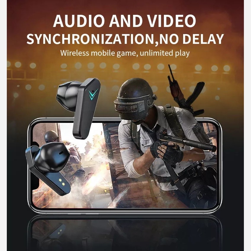هندزفری بلوتوثی گیمینگ مدل TWS-X15 مجهز به سیستم کاهش نویز و دارای حالت Game،پشتیبانی از فناوری TWS،دارای نورپردازی زیبا