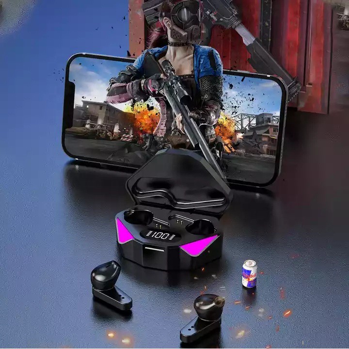 هندزفری بلوتوثی گیمینگ مدل TWS-X15 مجهز به سیستم کاهش نویز و دارای حالت Game،پشتیبانی از فناوری TWS،دارای نورپردازی زیبا