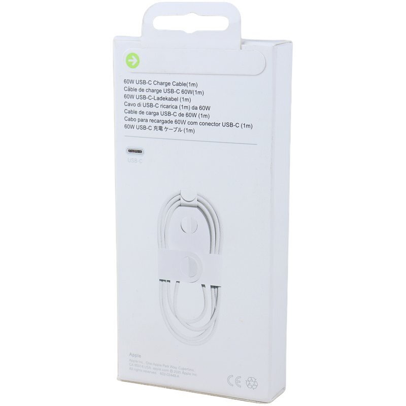 کابل شارژ دو سر تایپ سی فست شارژ 60 وات اپل iPhone 17 Pro Max ZM826-05666-A A2795 طول 1 متر + سوزن سیم کارت