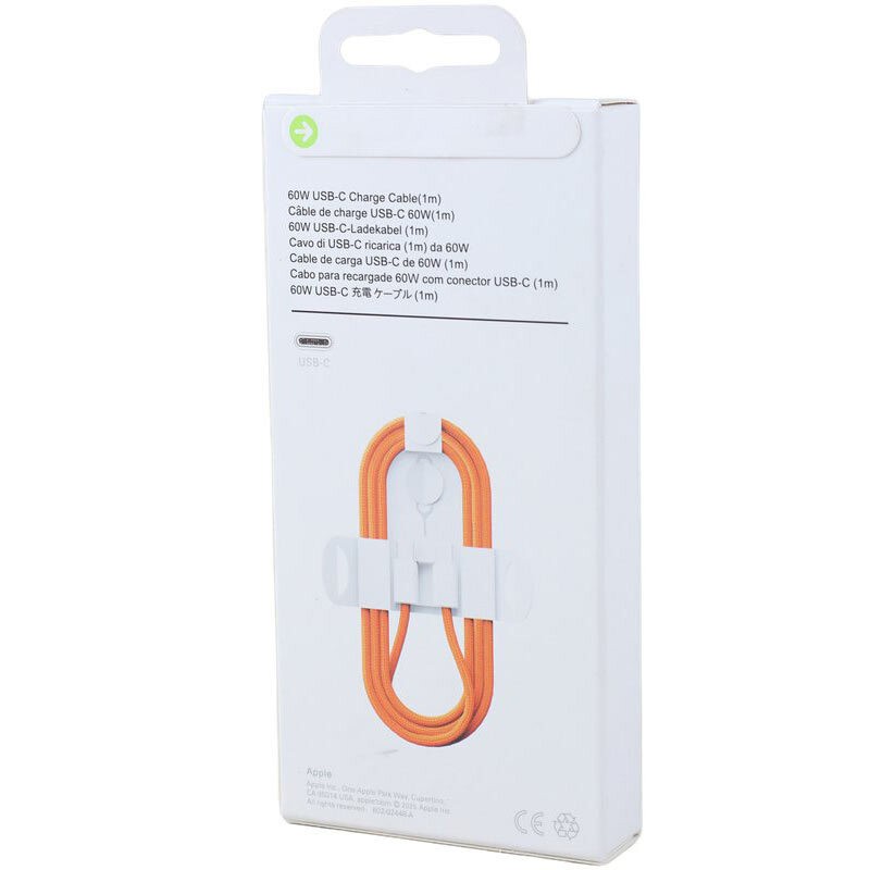 کابل شارژ دو سر تایپ سی فست شارژ 60 وات اپل iPhone 17 Pro Max ZM826-05666-A A2795 طول 1 متر + سوزن سیم کارت