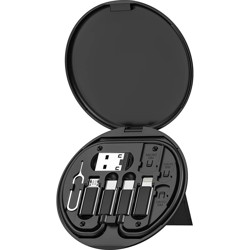 مجموعه کامل لوازم جانبی موبایل مدل DATA CABLE SET (60W)،کیت کابل شارژ مسافرتی 60 وات،ست کامل مسافرتی دیتا کابل