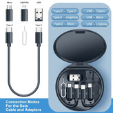 مجموعه کامل لوازم جانبی موبایل مدل DATA CABLE SET (60W)،کیت کابل شارژ مسافرتی 60 وات،ست کامل مسافرتی دیتا کابل