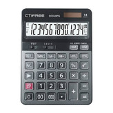 ماشین حساب رومیزی 14 رقم ستی فری مدل CTIFREE ECO-007G دارای پنل شارژ خورشیدی جهت کارکرد ماشین حساب بدون استفاده از باتری