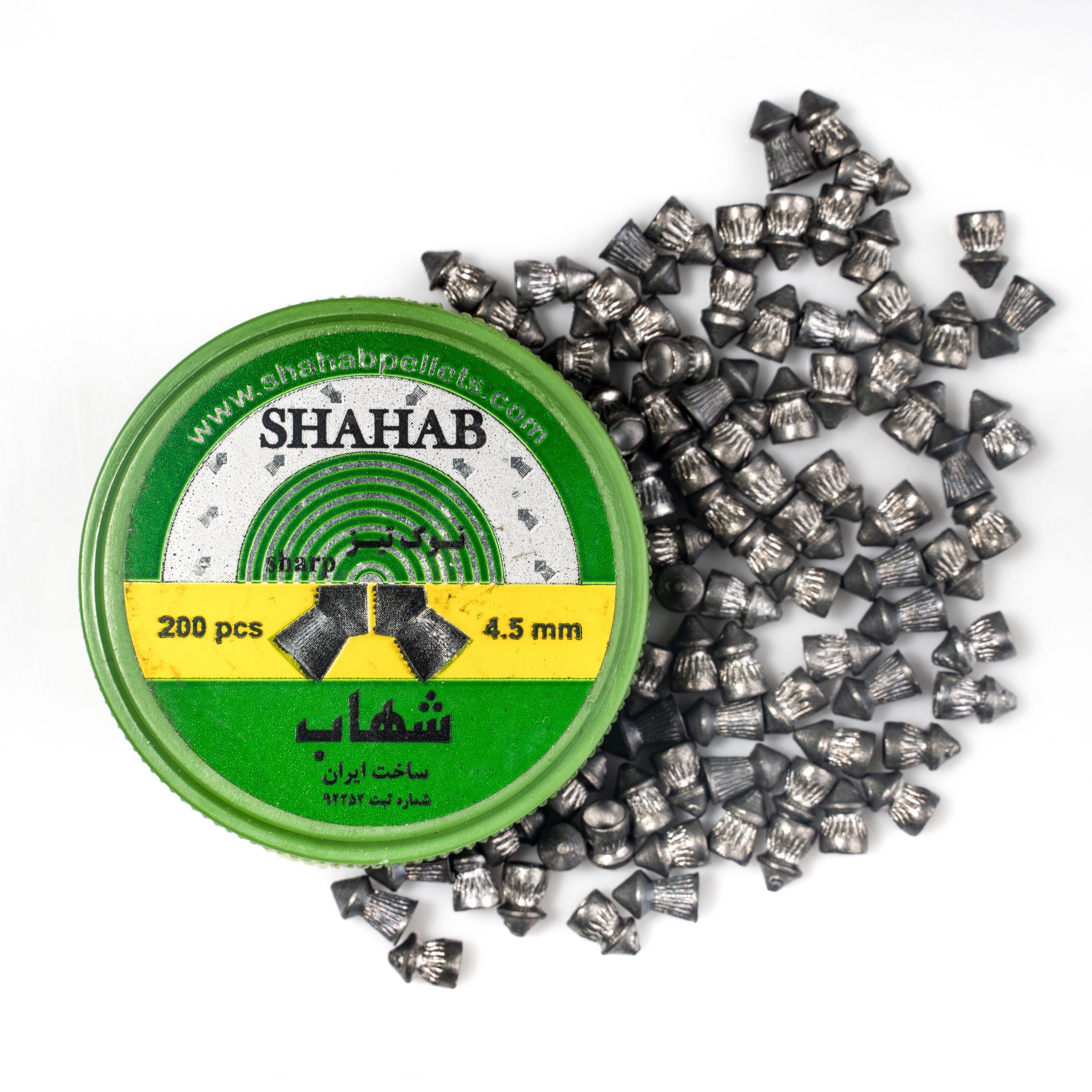 ساچمه تفنگ بادی برند شهاب سایز 4.5،تعداد در هر بسته 200 عدد،ساخت ایران (فروش ویژه به قیمت عمده)