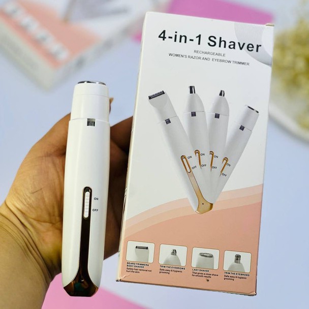 ست کامل ماشین اصلاح موی بدن بانوان مدل 4in1،شیور و موزن شارژی 4 کاره (صورت،بدن،گوش،بینی) تخفیف ویژه