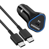شارژر فندکی 25 وات سامسونگ مدل EP-TA800XWCGCN به همراه کابل تبدیل USB-C مجهز به شارژ سریع PD