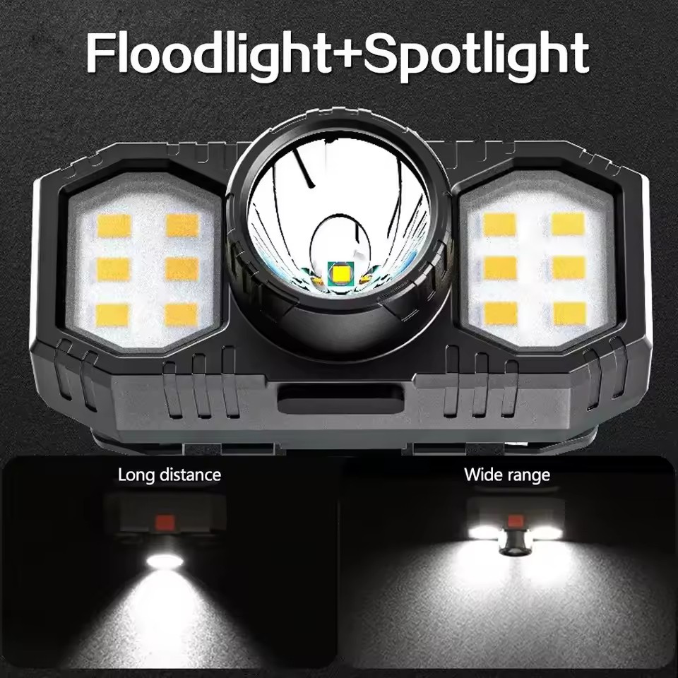 چراغ قوه هدلایت و پیشانی شارژی LED سه حالته مدل CREE XPE،مناسب برای کوهنوردی،کمپینگ،طبیعت گردی و فعالیت های شبانه