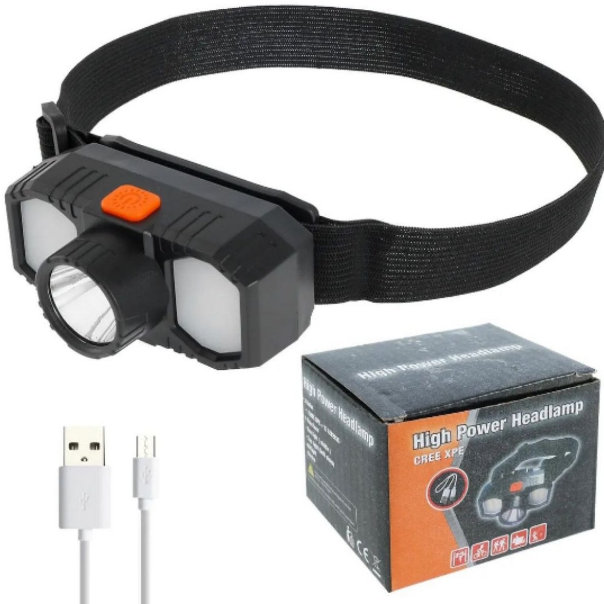 چراغ قوه هدلایت و پیشانی شارژی LED سه حالته مدل CREE XPE،مناسب برای کوهنوردی،کمپینگ،طبیعت گردی و فعالیت های شبانه