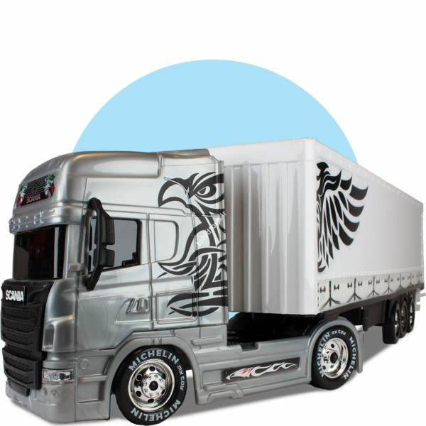 اسباب بازی تریلی اسکانیا SCANIA مای توی همراه با کانتینر،تریلی ولوو VOLVO کشنده FH500 همراه با کانتینر (تخفیف ویژه)