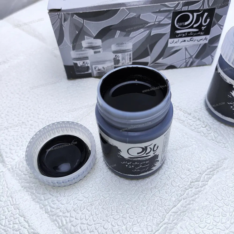 گواش پارس تک رنگ مشکی حجم 30 میلی لیتر کد 252 Carbon Black بسته 1 عددی
