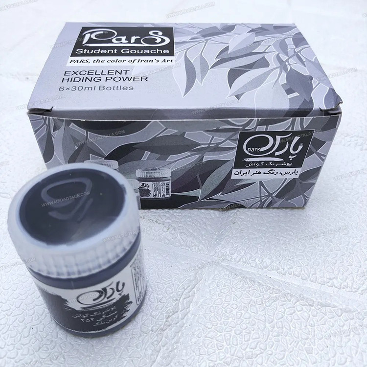 گواش پارس تک رنگ مشکی حجم 30 میلی لیتر کد 252 Carbon Black بسته 1 عددی