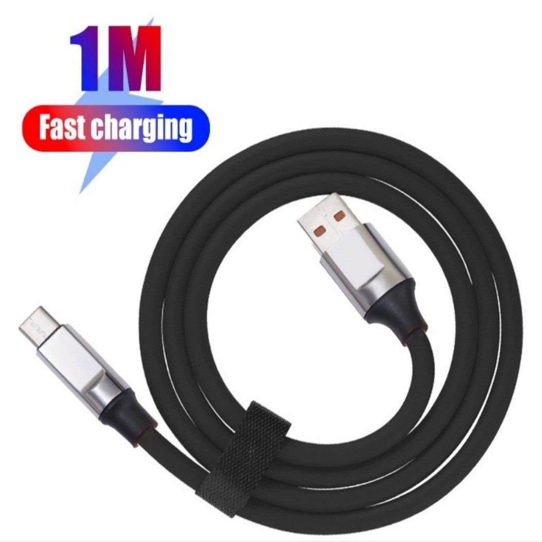کابل شارژ فست شارژ Micro USB (120 وات 6 آمپر) سرسوکت نارنجی،امکان انتقال اطلاعات،دارای روکش سیلیکونی،جنس اورجینال و اصلی