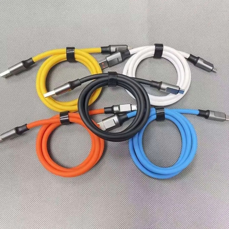 کابل شارژ فست شارژ Micro USB (120 وات 6 آمپر) سرسوکت نارنجی،امکان انتقال اطلاعات،دارای روکش سیلیکونی،جنس اورجینال و اصلی