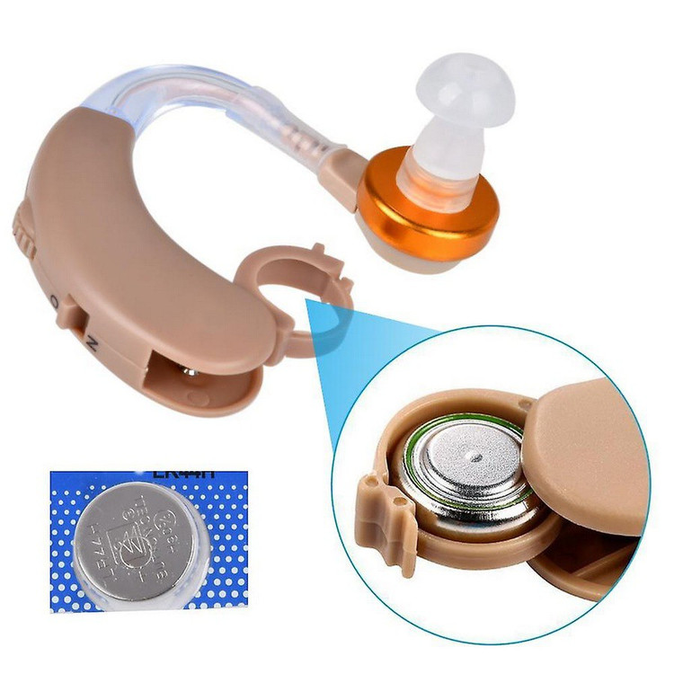 سمعک آنالوگ باتری خور (پشت گوش) برند پاورتون POWERTONE مدل F-138،رنگ کرم،بدون نیاز به قالب گیری،مناسب برای تمامی سنین