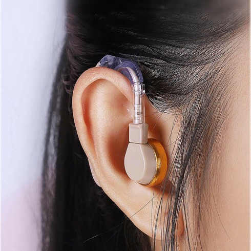 سمعک آنالوگ باتری خور (پشت گوش) برند پاورتون POWERTONE مدل F-138،رنگ کرم،بدون نیاز به قالب گیری،مناسب برای تمامی سنین