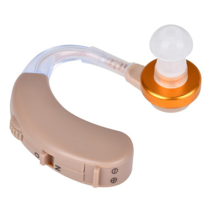سمعک آنالوگ باتری خور (پشت گوش) برند پاورتون POWERTONE مدل F-138،رنگ کرم،بدون نیاز به قالب گیری،مناسب برای تمامی سنین
