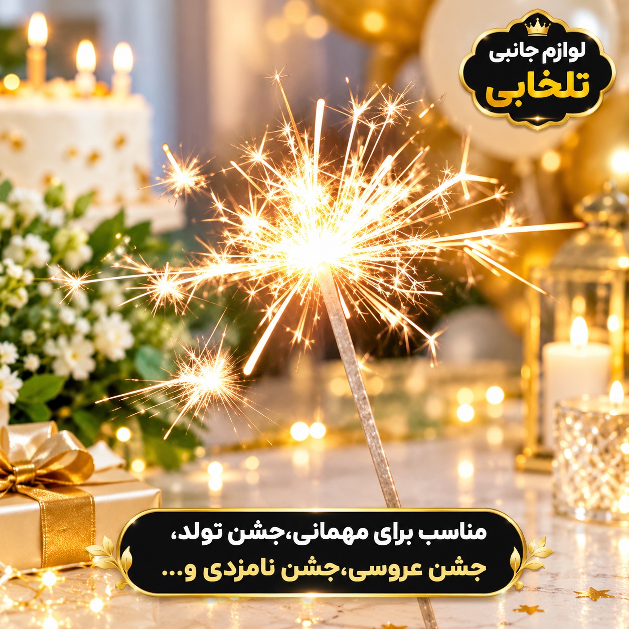 فشفشه سیمی برند ستاره افشان مناسب برای مهمانی،جشن تولد،جشن عروسی،جشن نامزدی و... (پک 10 عددی)