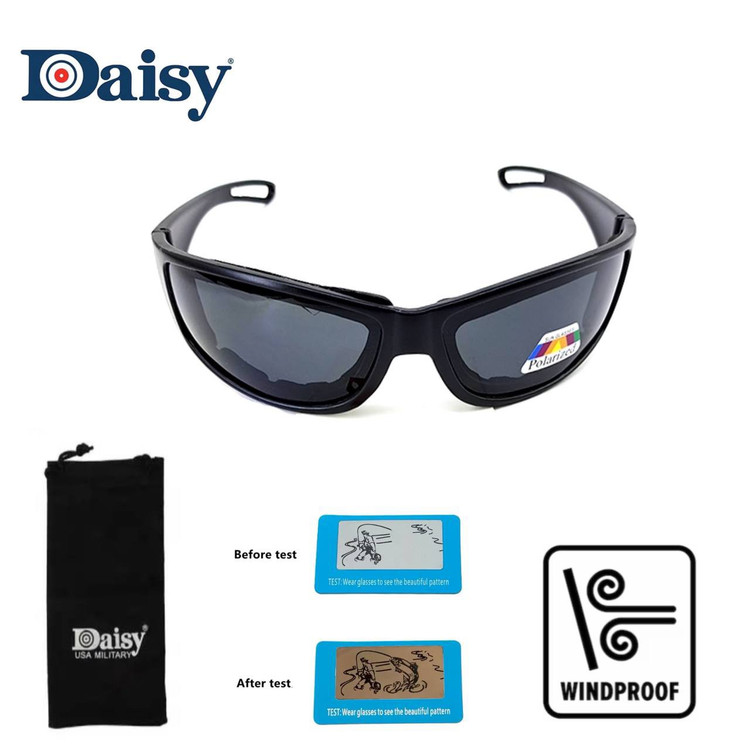 عینک آفتابی تک لنز دایزی Daisy پلاریزه (وارداتی)،به همراه تستر پلاریزه جهت اطمینان از پلاریزه بودن لنزها (عینک ماهیگیری)