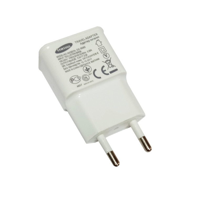 شارژر دیواری سامسونگ مدل EK-8680 با شدت جریان خروجی 2 آمپر در 5 ولت (استاندارد) مناسب برای ساعت هوشمند،ایرپاد،انواع گجت