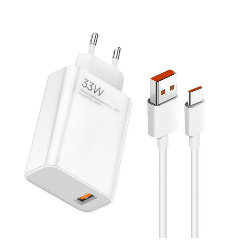 شارژر دیواری توربو شارژ (ثانیه شمار) 33 وات شیائومی سرجعبه مدل MDY-14-EL به همراه کابل Type-C به طول یک متر