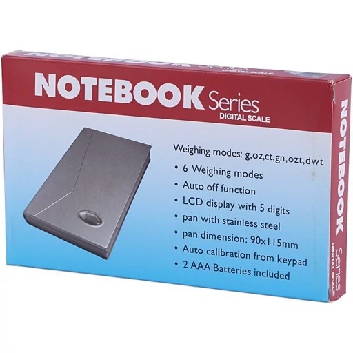 ترازو دیجیتال نوت بوک 2000 گرمی،ترازو دیجیتال تاشو Notebook با دقت 0.1 گرم،مناسب برای وزن کردن قطعات،اشیا قیمتی و...