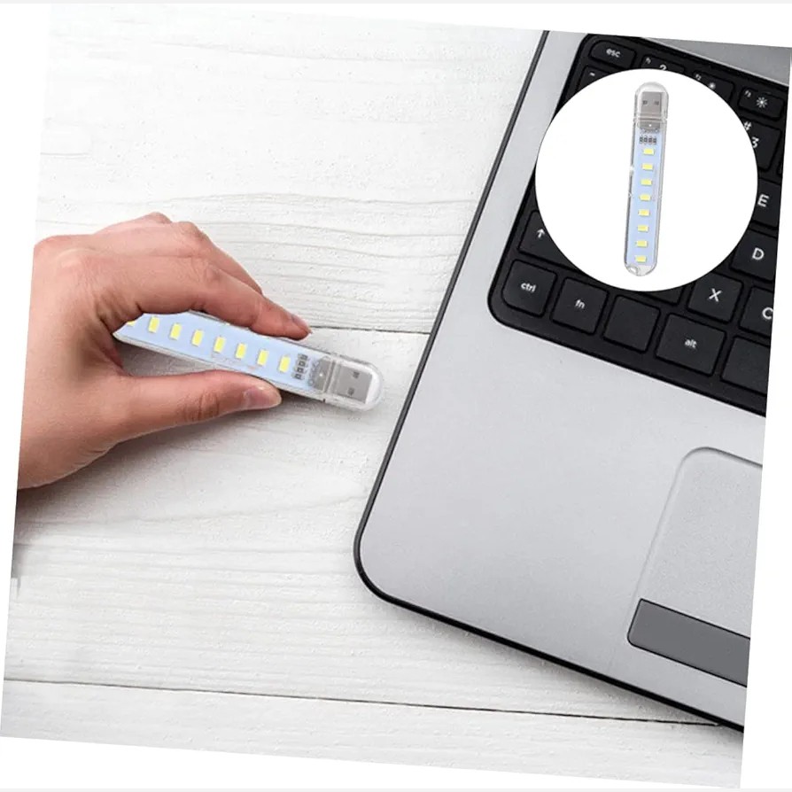 چراغ LED هشت تایی USB با نوردهی بالا مدل JML-LV22754 دارای قاب محافظ و درپوش جهت جلوگیری از ورود گرد و غبار به کانکتور