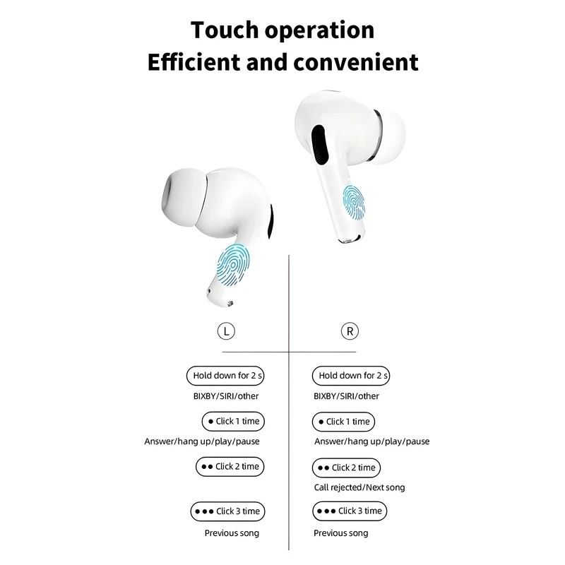 ایرپاد بلوتوثی صفحه دیجیتال نویزکنسلینگ سنسور مجاورت ANC-ENC ترنپرسی فعال مدل AirPods A9 Pro (تخفیف ویژه)