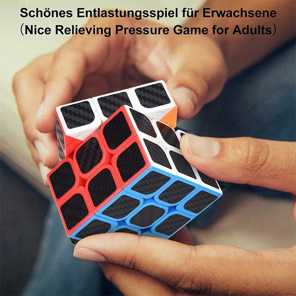 مکعب روبیک حرفه ای MAGIC CUBE 3x3x3 مدل 898A4 طرح کربن بسته 1 عددی