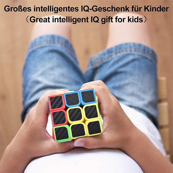 مکعب روبیک حرفه ای MAGIC CUBE 3x3x3 مدل 898A4 طرح کربن بسته 1 عددی