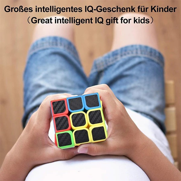 مکعب روبیک حرفه ای MAGIC CUBE 3x3x3 مدل 898A4 طرح کربن بسته 1 عددی