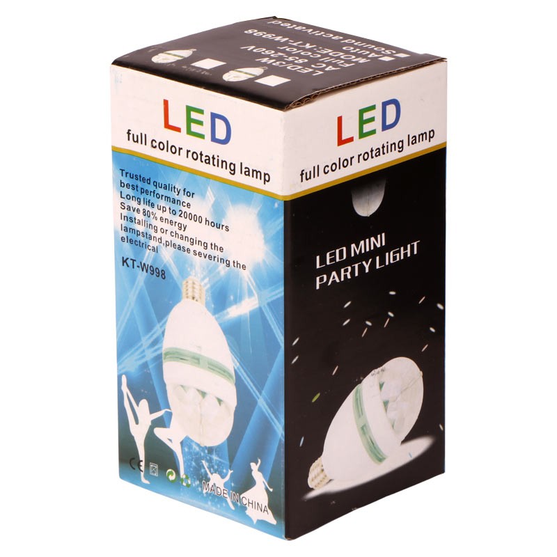 لامپ رقص نور Soltane Rise KT-W998 3W E27/مناسب جهت نورپردازی داخل اتاق خواب،خانه،کافه،رستوران و... (تخفیف ویژه)