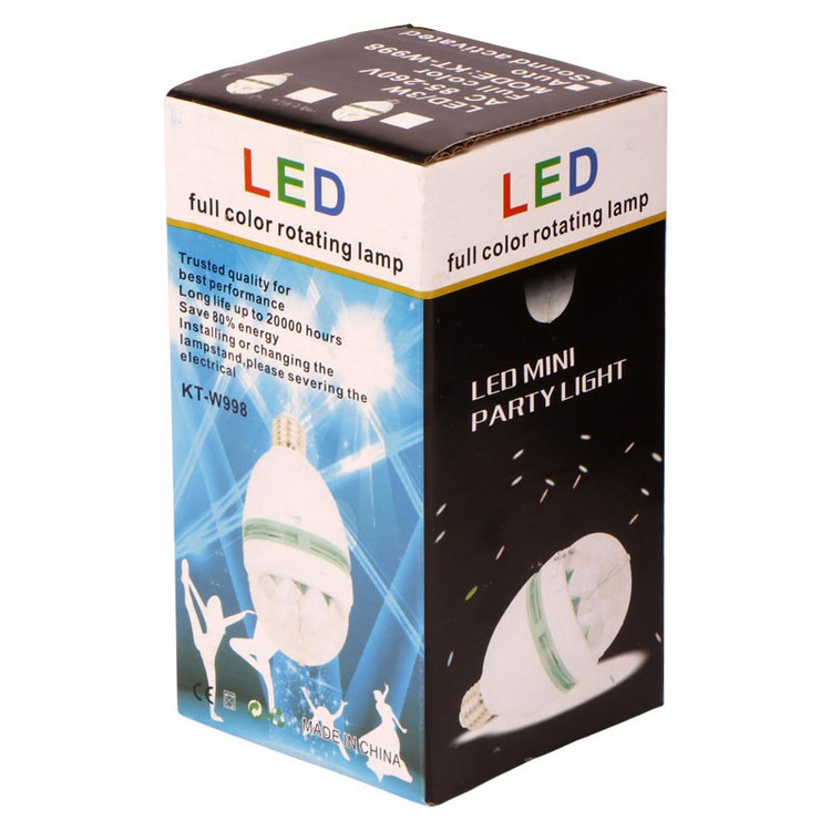 لامپ رقص نور Soltane Rise KT-W998 3W E27/مناسب جهت نورپردازی داخل اتاق خواب،خانه،کافه،رستوران و... (تخفیف ویژه)