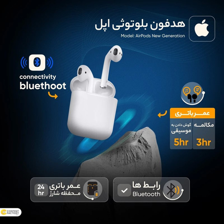 هندزفری بلوتوثی اپل مدل MRXJ2ZM-A Airpods
