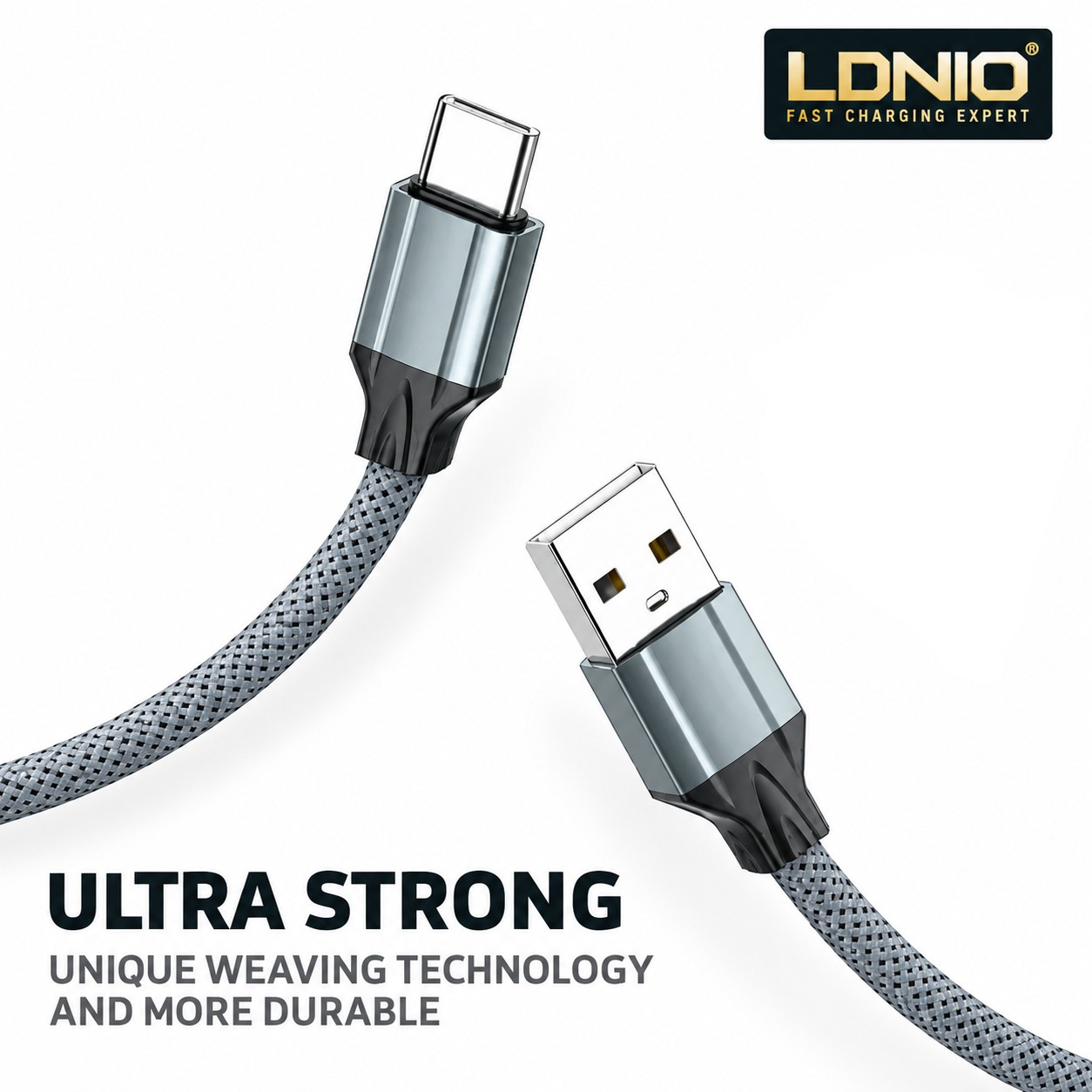 کابل تایپ سی فست شارژ 2.4 آمپر الدینیو LS441 طول 1 متر/کابل فست شارژ تایپ سی LDNIO مدل LS441 با طول 100 سانتی متر
