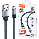 کابل میکرو یو اس بی فست شارژ 2.4 آمپر الدینیو LS441 به طول 1 متر/کابل فست شارژ MicroUSB الدینیو مدل LS441 (تخفیف ویژه)