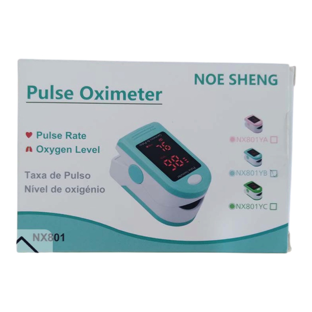 پالس اکسیمتر انگشتی NOE SHENG مدل NX801،مناسب برای استفاده خانگی و درمانگاهی،به همراه دفترچه راهنما و بند نگهدارنده