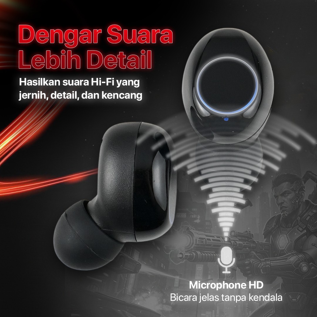 هندزفری بلوتوثی گیمینگ دوتایی مدل M90 Pro TWS مجهز به قابلیت حذف نویز ENC/امکان استفاده به عنوان پاوربانک