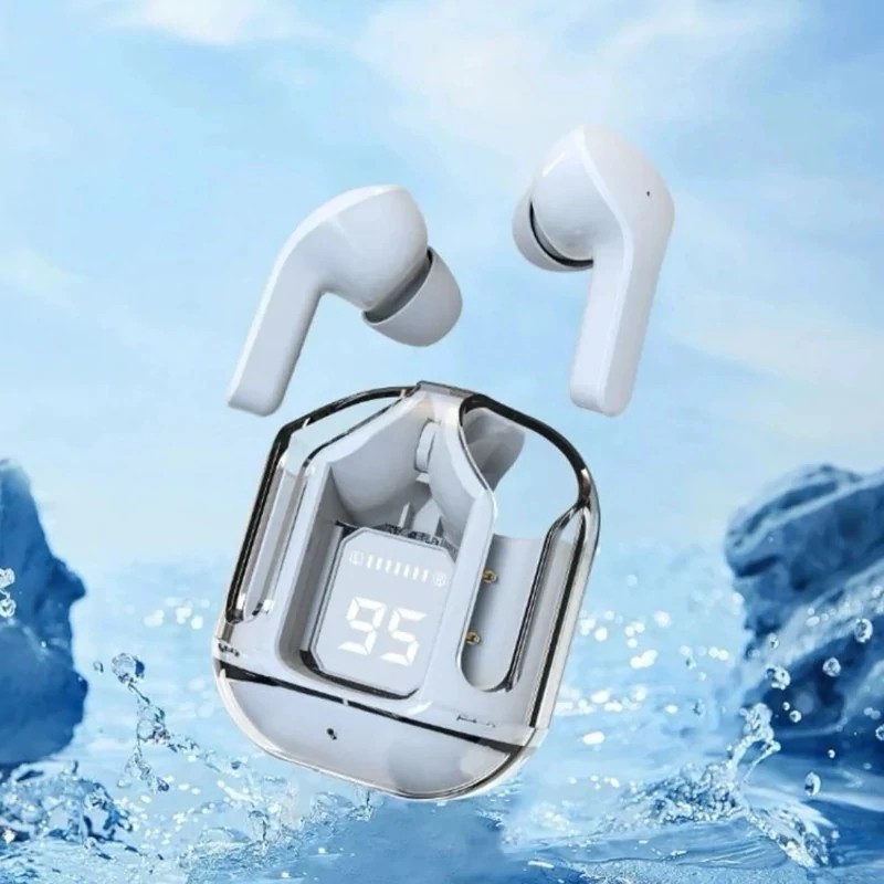 ایرپاد شیشه ای اورجینال ضدآب مدل Ultrapods Max،دارای صفحه دیجیتالی،ورژن بلوتوث 5.3 (ایرپاد قبل از ارسال دقیقا چک میشود)