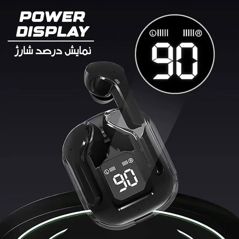 ایرپاد شیشه ای اورجینال ضدآب مدل Ultrapods Max،دارای صفحه دیجیتالی،ورژن بلوتوث 5.3 (ایرپاد قبل از ارسال دقیقا چک میشود)