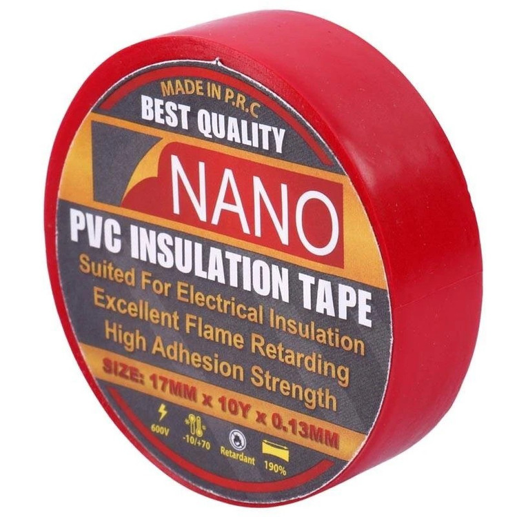 چسب برق نانو (نسوز) 10 یارد،دارای انعطاف پذیری بالا،مقاومت در برابر ولتاژ تا 600 ولت،مورد استفاده در امور برق ساختمانی