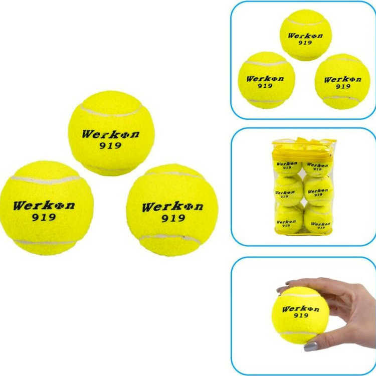 توپ تنیس WERKON مدل 919 (توپ تنیس خاکی هفت سنگ با قطر 6 سانتی متر) بسته 1 عددی