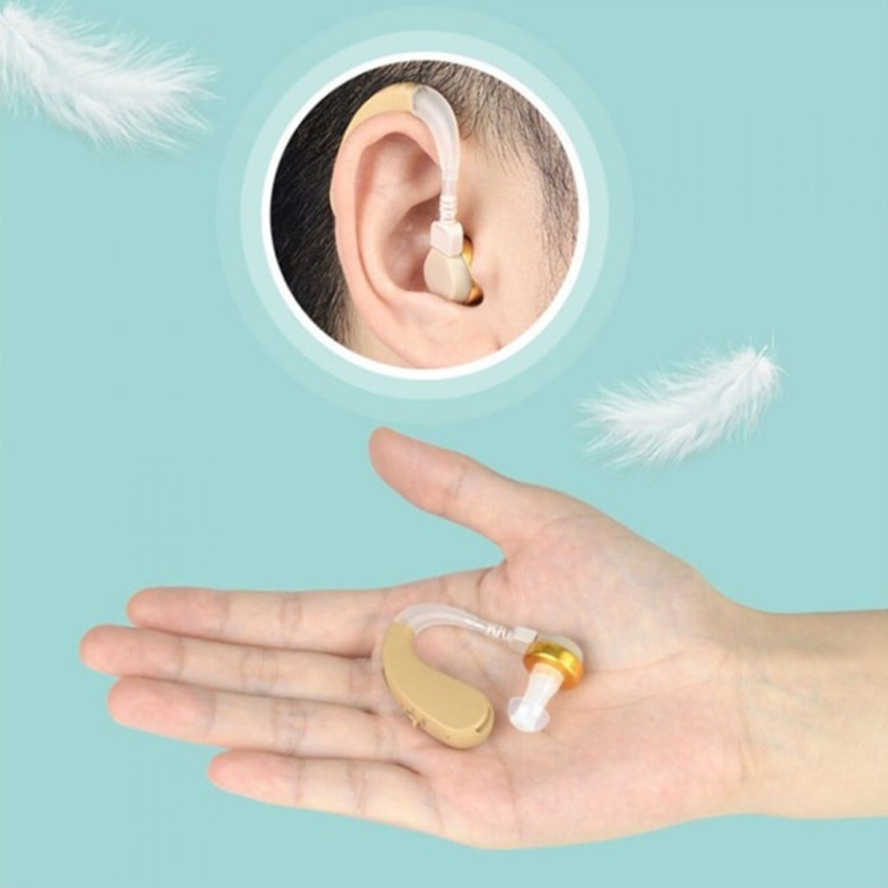 سمعک آنالوگ باتری خور (پشت گوش) برند AXON مدل X-168،رنگ کرم،بدون نیاز به قالب گیری،مناسب برای تمامی سنین،کیفیت صدا عالی