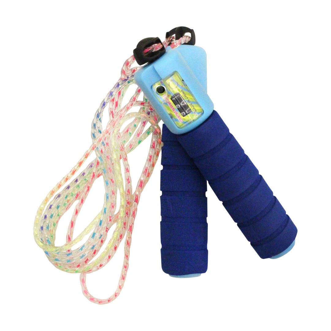 طناب ورزشی مدل شماره انداز برند JUMP ROPE،دارای دسته اسفنجی،قابلیت تنظیم ارتفاع یا طول،مناسب برای هدیه در مراسمات