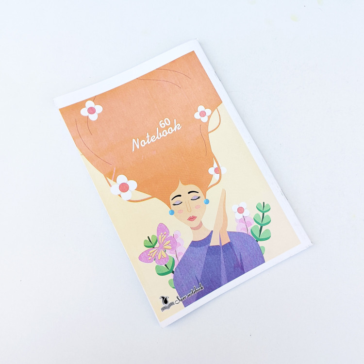 دفتر 60 برگ خط دار دخترانه مدل منگنه ای بسته 1 عددی
