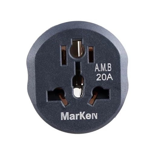 تبدیل 3 به 2 برق وارداتی مارکن مدل Marken A.M.B 20A،شامل 7 مدل پریز ورودی مدل های A-C-E-F-G-I-M