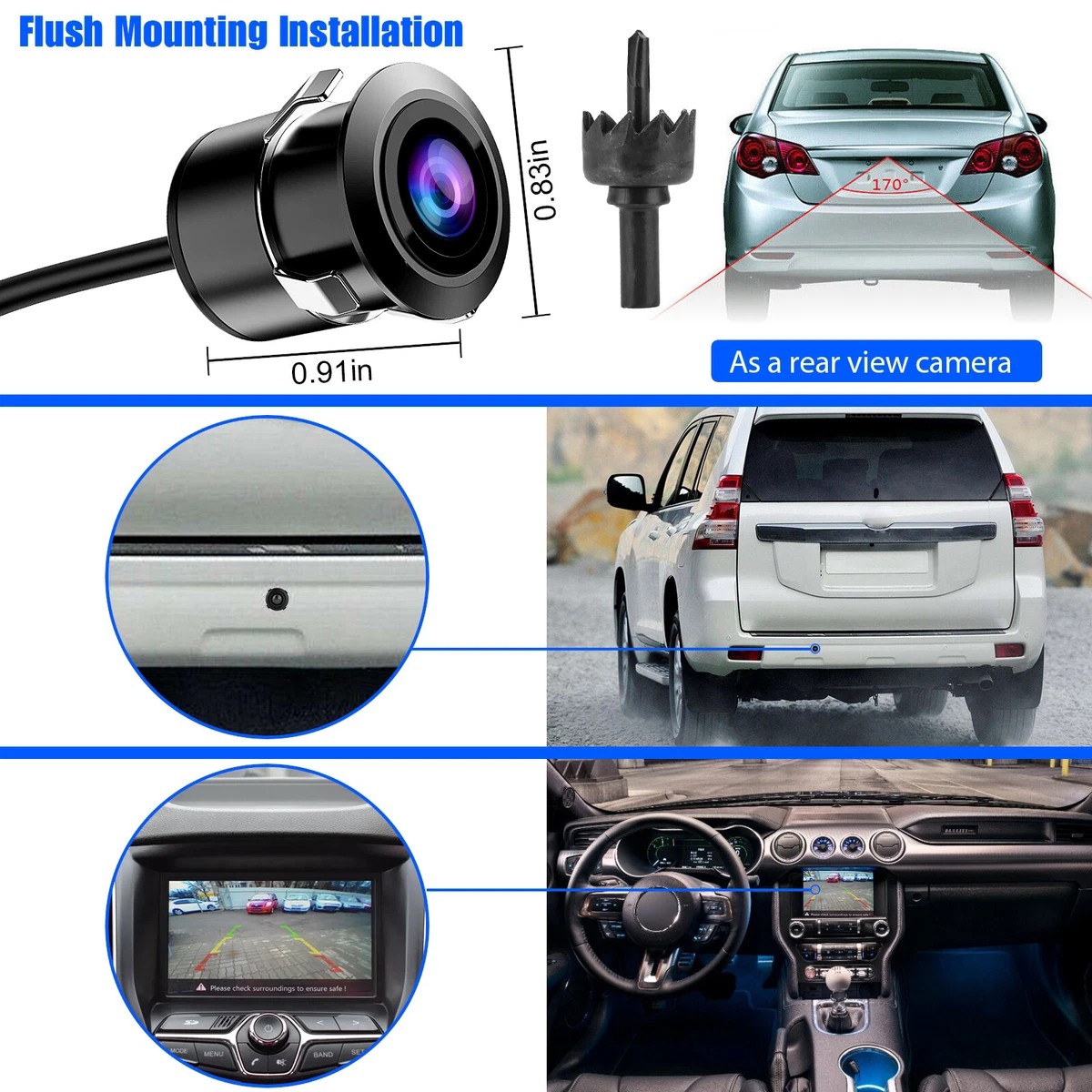 دوربین دنده عقب دو حالته خودرو (روکار و توکار) برند الترا اچ دی CAR CAMERA UHD،مجهز به خط کشی و صفحه رنگی (تخفیف ویژه)