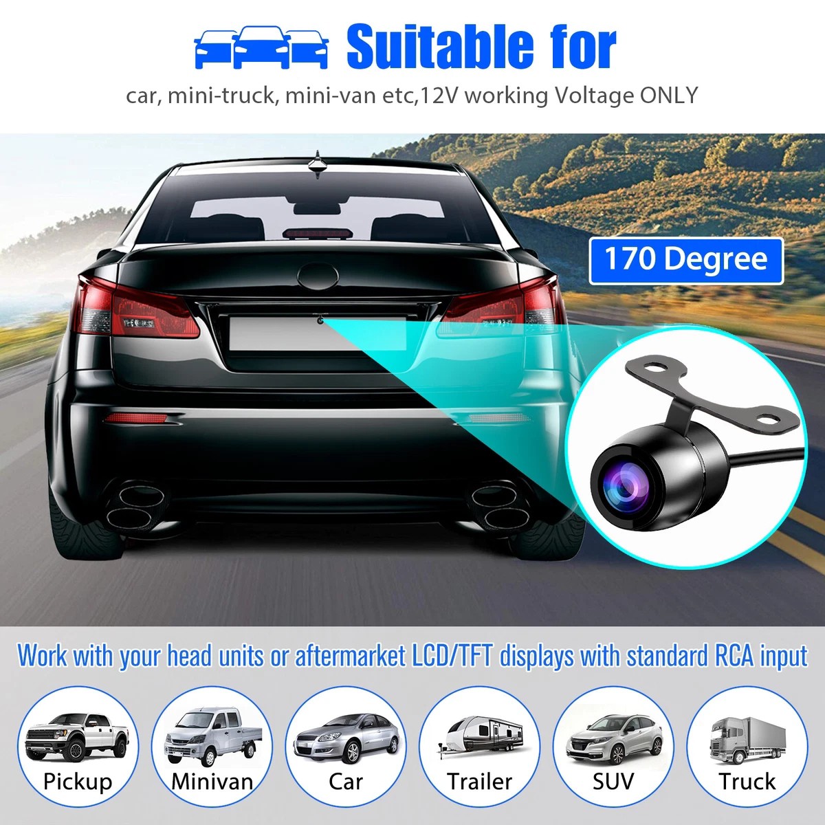 دوربین دنده عقب دو حالته خودرو (روکار و توکار) برند الترا اچ دی CAR CAMERA UHD،مجهز به خط کشی و صفحه رنگی (تخفیف ویژه)