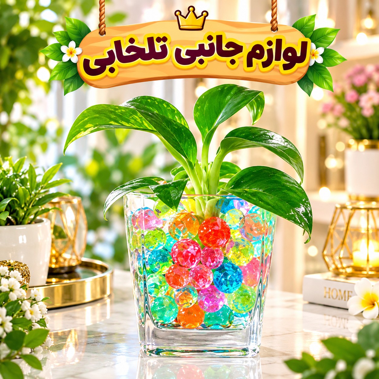 خاک ژله ای رنگی مدل Seven Color،مناسب برای سبزه،گلها،گلدان آکواریوم،تنگ آب و... (تخفیف ویژه)
