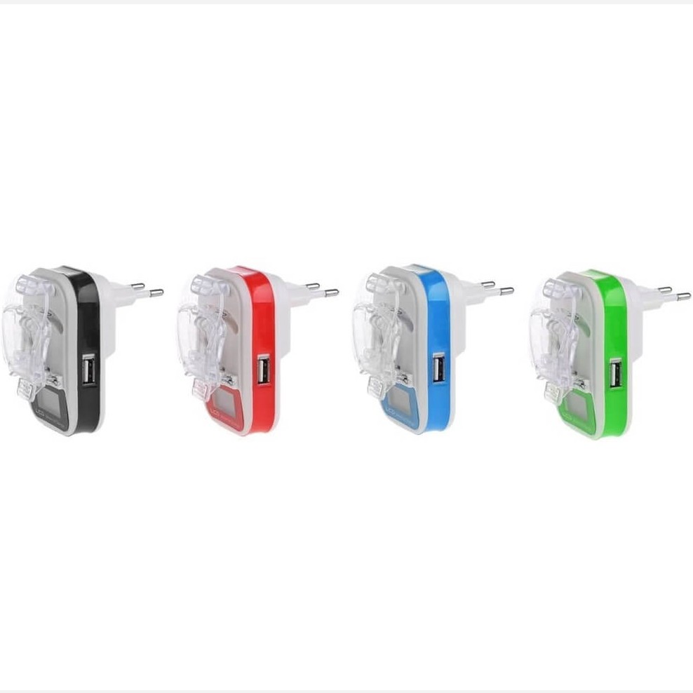 شارژر خرچنگی همه کاره پایه بلند (اورجینال) مدل LCD USB دار،با قابلیت شارژ موبایل از طریق پورت USB (شارژر همه کاره)